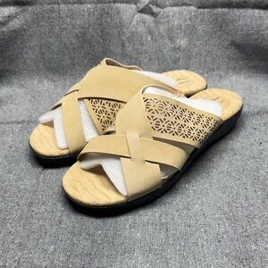 Easy Street Tan Slide Sandals